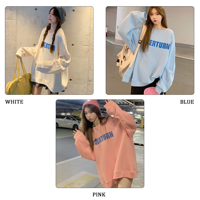 Áo sweatshirt thể thao XINLANYASHE dáng rộng in họa tiết chữ cái thời trang Hàn Quốc trẻ trung dành cho nữ