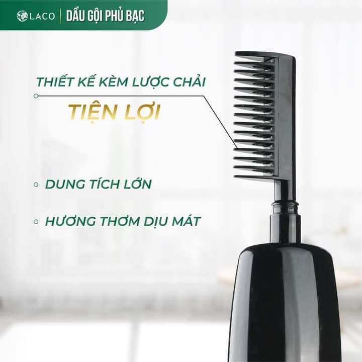 Dầu Gội Phủ Bạc Laco Black Hair 200ml - Dầu Gội Nhuộm Tóc Tại Nhà Giúp Phủ Bạc Đen Tóc - Nâu Tóc