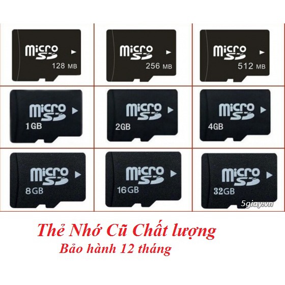 Thẻ Nhớ Cũ Cam Kết Chất Lượng bh 12 tháng( lỗi bao cước đổi trả)