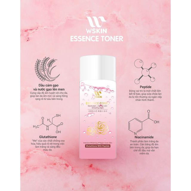 Toner Nước hoa hồng dưỡng trắng cấp ẩm WSKIN Toner Essence Hàn Quốc