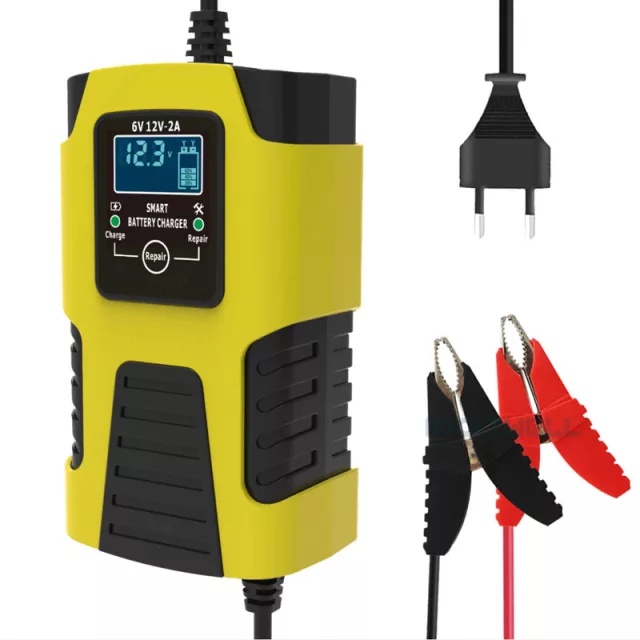 Sạc bình ắc quy 6V 12V 4Ah - 40Ah FOXSUR 2A tự ngắt khi đầy phục hồi ắc quy khử sunfat chống ngược cực