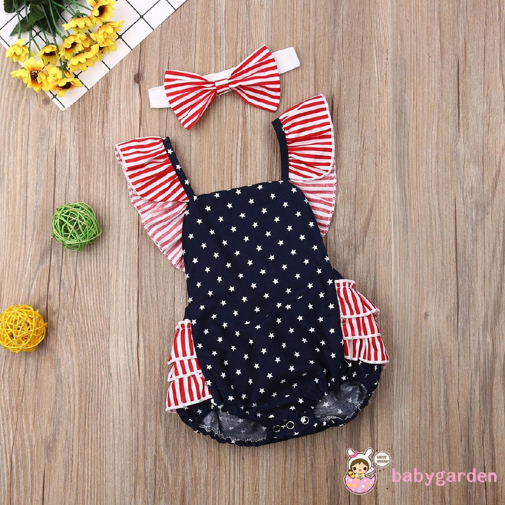 Áo liền quần + băng đô xinh xắn cho bé gái