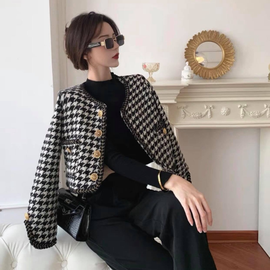 Áo khoác len giả tweed phong cách sang trọng- XONXEN 468 LÊ DUẨN ĐÀ NẴNG- MÃ 6142