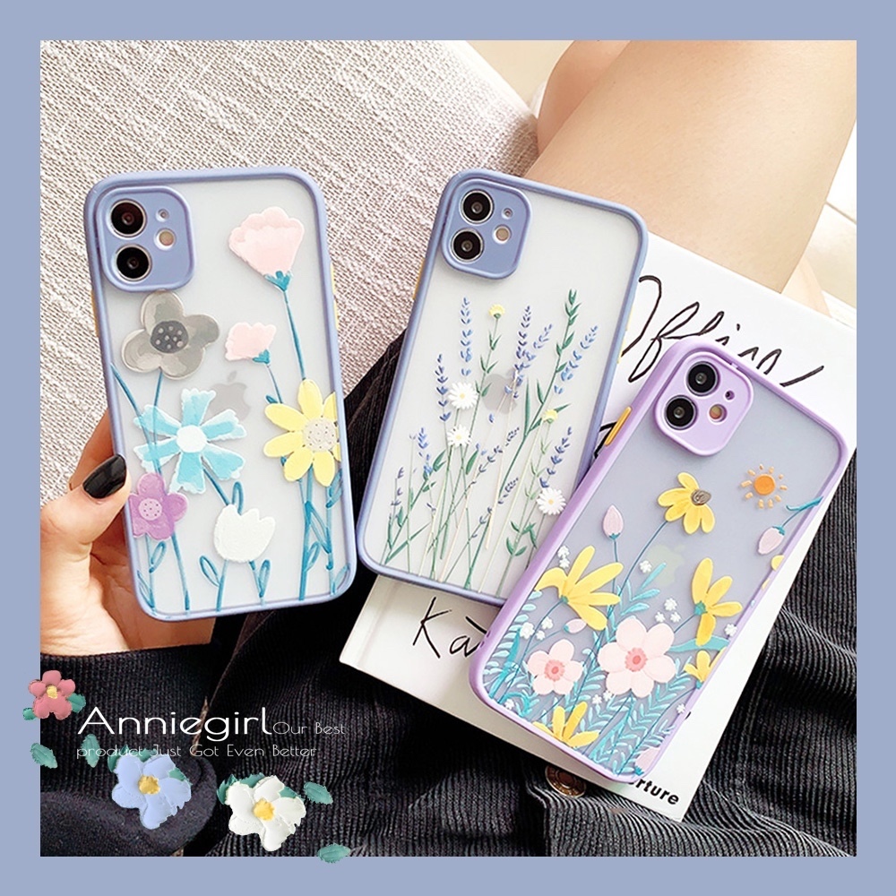 Ốp điện thoại TPU mềm bảo vệ camera họa tiết tranh dầu hình hoa cúc 3D cho IPhone 12 11 Pro Max X Xs Max XR6 8 7 Plus SE | BigBuy360 - bigbuy360.vn