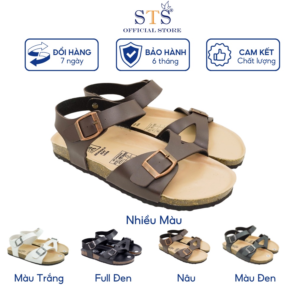 {Chống nước) Giày Sandal Đế Trấu Nam nữ mặt lót PU kem cao cấp nhiều màu sắc mã KPU23