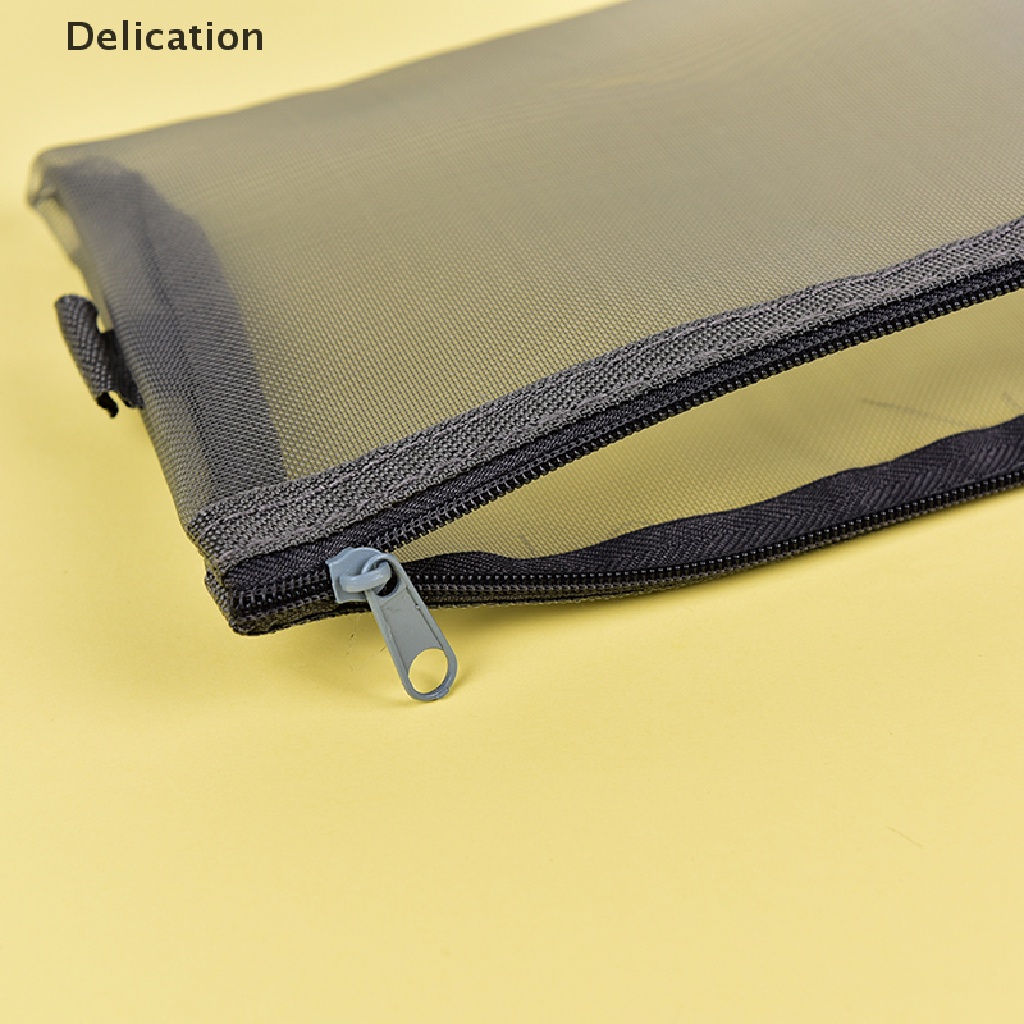Túi Đựng Bút Dạng Lưới Trong Suốt Đơn Giản Có Khóa Kéo Kích Thước S / L