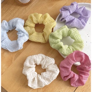 Dây cột tóc vải nhún scrunchies màu pastel dễ thương