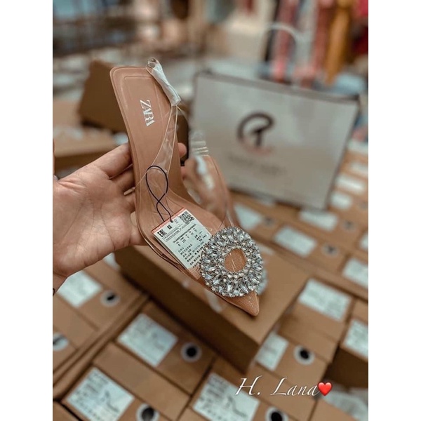 Mã 2257 GIÀY GUỐC ZA.RA MICA ĐÁ TRÒN FULL BOX