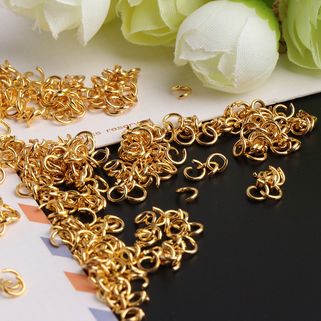 Set 500 Vòng Nối Mạ Vàng 4Mm