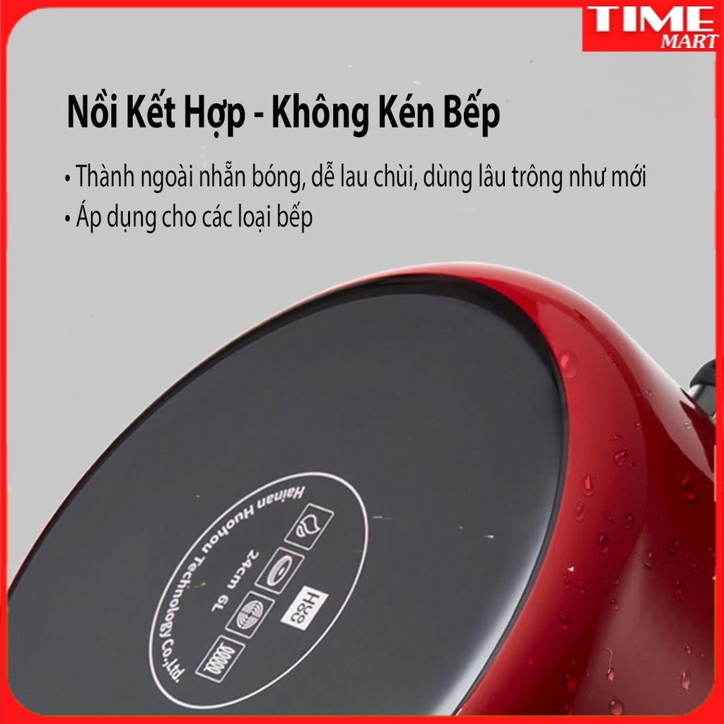 [CHÍNH HÃNG] Nồi áp suất từ cao cấp Inox không gỉ 6 Lít Xiaomi Huohou HU0159 Đa năng.  [TIME_MART siêu thị tiện ích]
