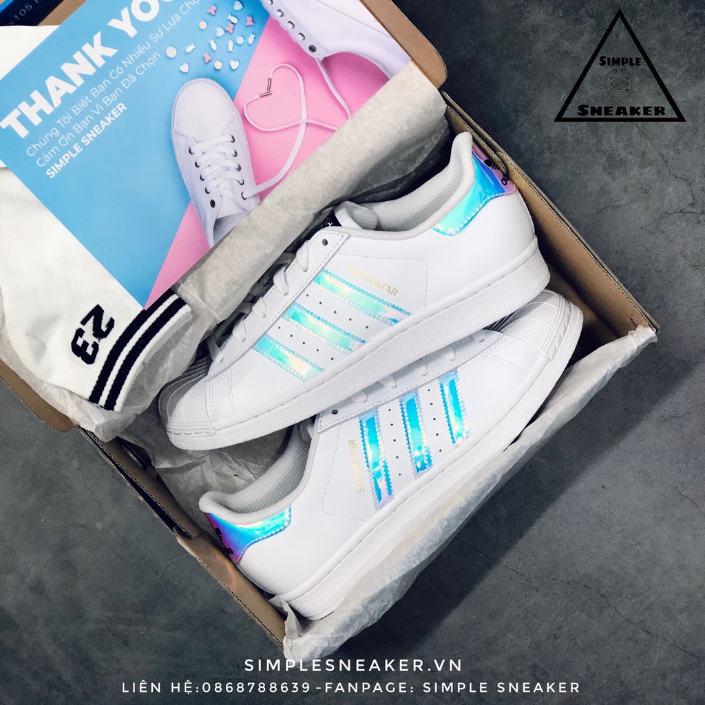 Giày Superstar Hologram 🔥FREESHIP🔥 Adidas Superstar Hologram Auth - Giày Adidas Nữ Chính Hãng [AQ6278]