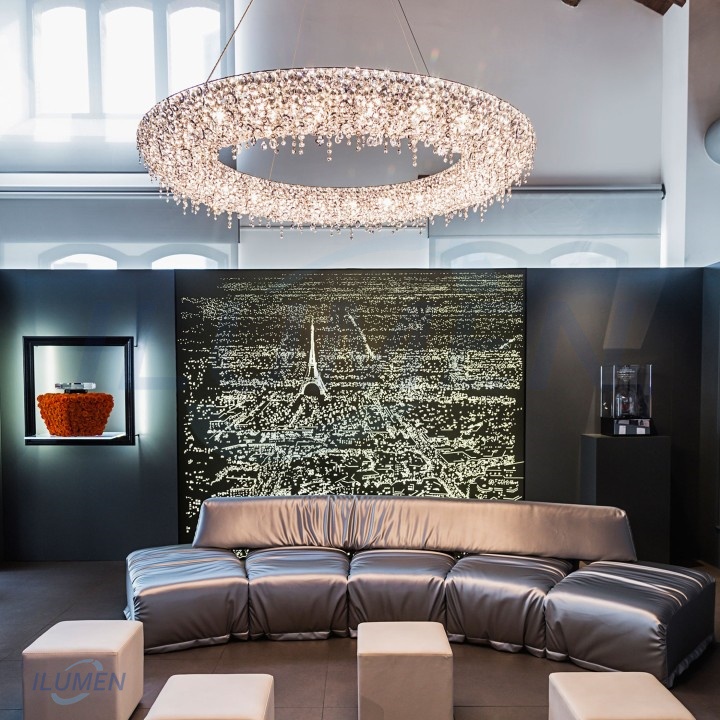 Đèn Trang Trí Pha Lê Đèn Thả Trần Hình Tròn Ugolina Systerm Đèn Thiết Kế Phòng Khách Phòng Ngủ Bếp