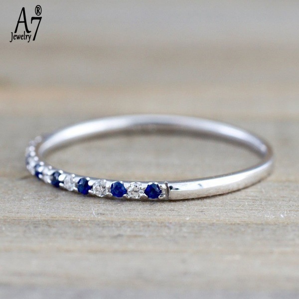 Nhẫn bạc S925 đính đá sapphire kiểu dáng mới độc đáo