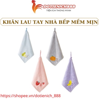 Khăn lau tay nhà bếp siêu thấm có móc treo chất liệu mềm mịn
