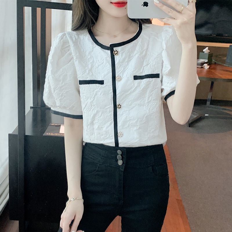 NR6338 Áo chiffon nữ hè ngắn tay hàng nhập