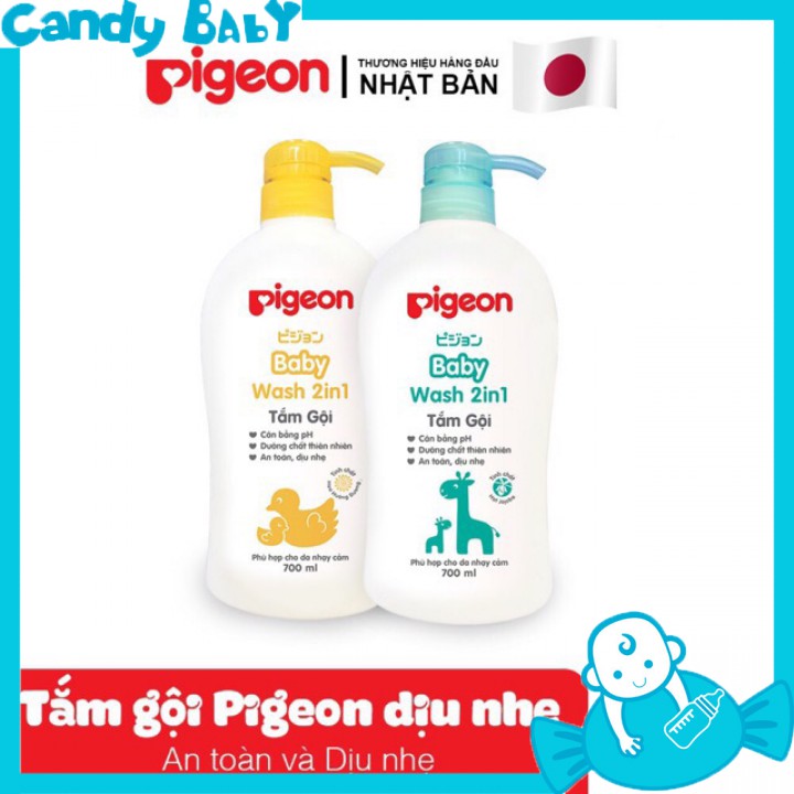 Sữa tắm gội cho bé 700ml tắm gội toàn thân Pigeon Baby Wash 2 trong 1 cho bé