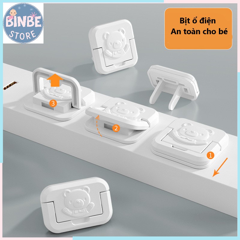 Nút bịt ổ cắm điện mặt gấu chống cháy chống điện giật an toàn cho bé yêu