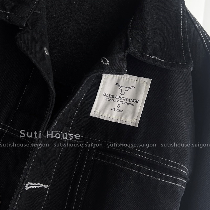 Áo JACKET JEAN AMERI màu đen Form Rộng Unisex - Suti House