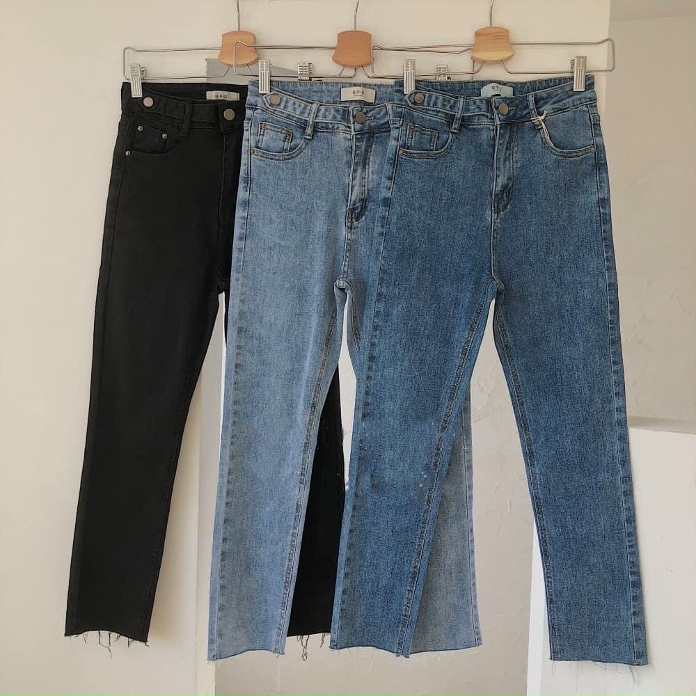 [QUẦN ỐNG BÓ] Jeans Nữ Basic Cạp Co Dãn, Quần Bò Nữ Phong Cách Hàn Quốc