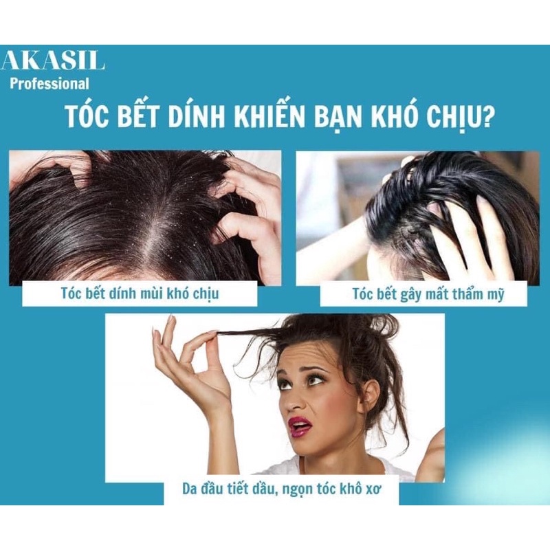 Dầu Gội AKASIL Tái Sinh Siêu Mượt Hương Nước Hoa ngăn gàu ngăn rụng tóc hàng hiệu chính hãng cặp 500ml - 1000ml