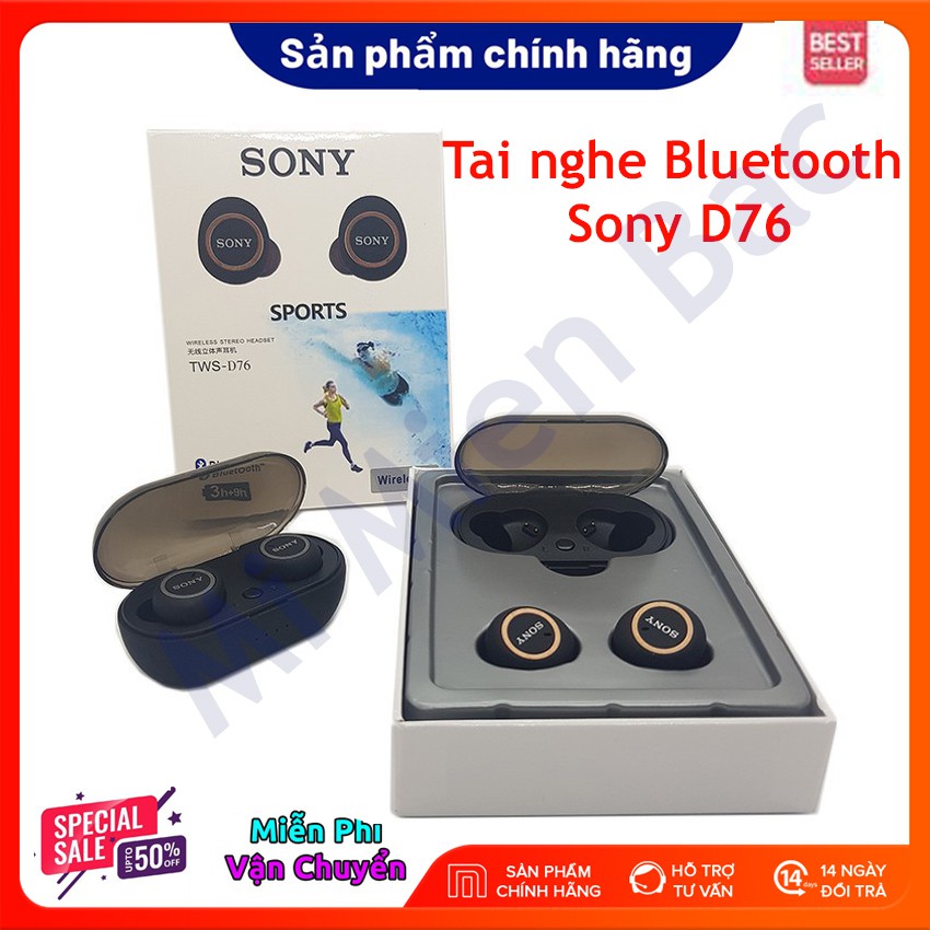 [XẢ KHO] Tai Nghe Bluetooth Sony D76, Tai BLT Siêu Bass, Âm Thanh Rất Ấm, Cực Kỳ Chất Lượng – BH 12 Tháng – Mi Miền Bắc