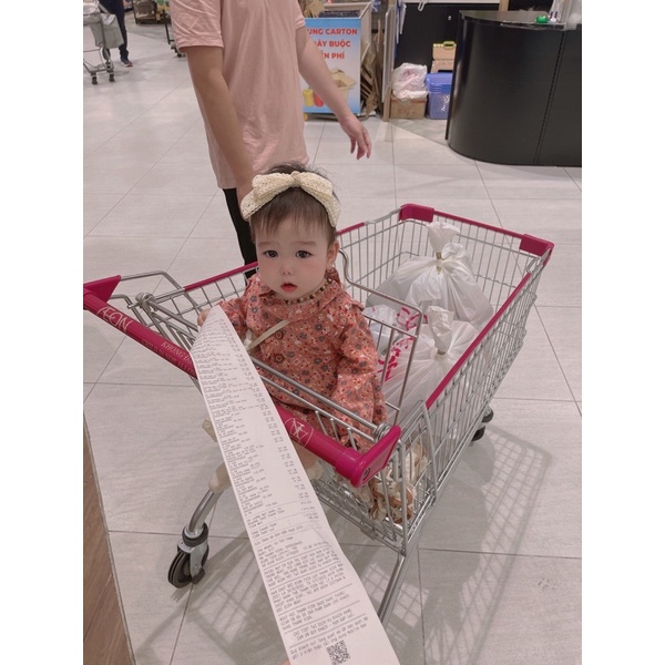 Cài tóc/Bờm nơ ren 2 lớp phong cách tiểu thư