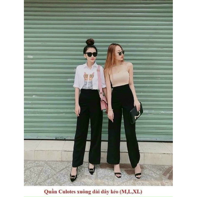 (Hàng loại 1) Quần ống rộng culottes xuông dài 100cm chất vải mềm mịn
