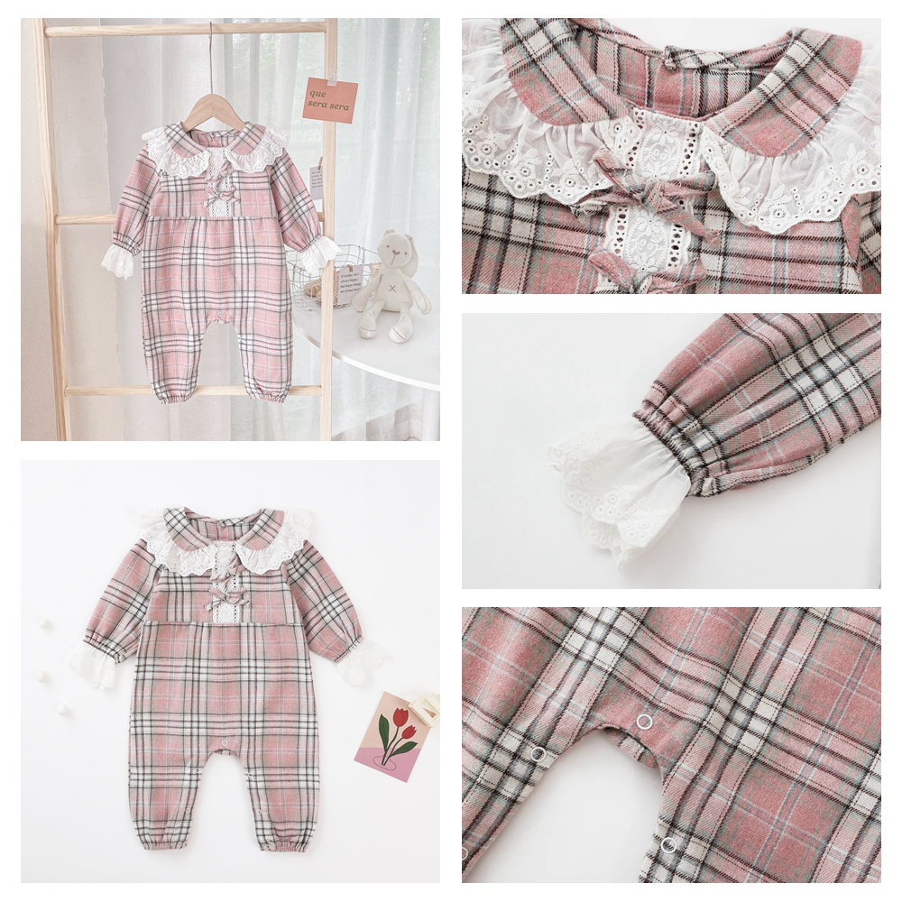 Áo liền quần Sanlutoz dài tay kẻ sọc kiểu công chúa mùa đông bằng vải bông cho bé gái