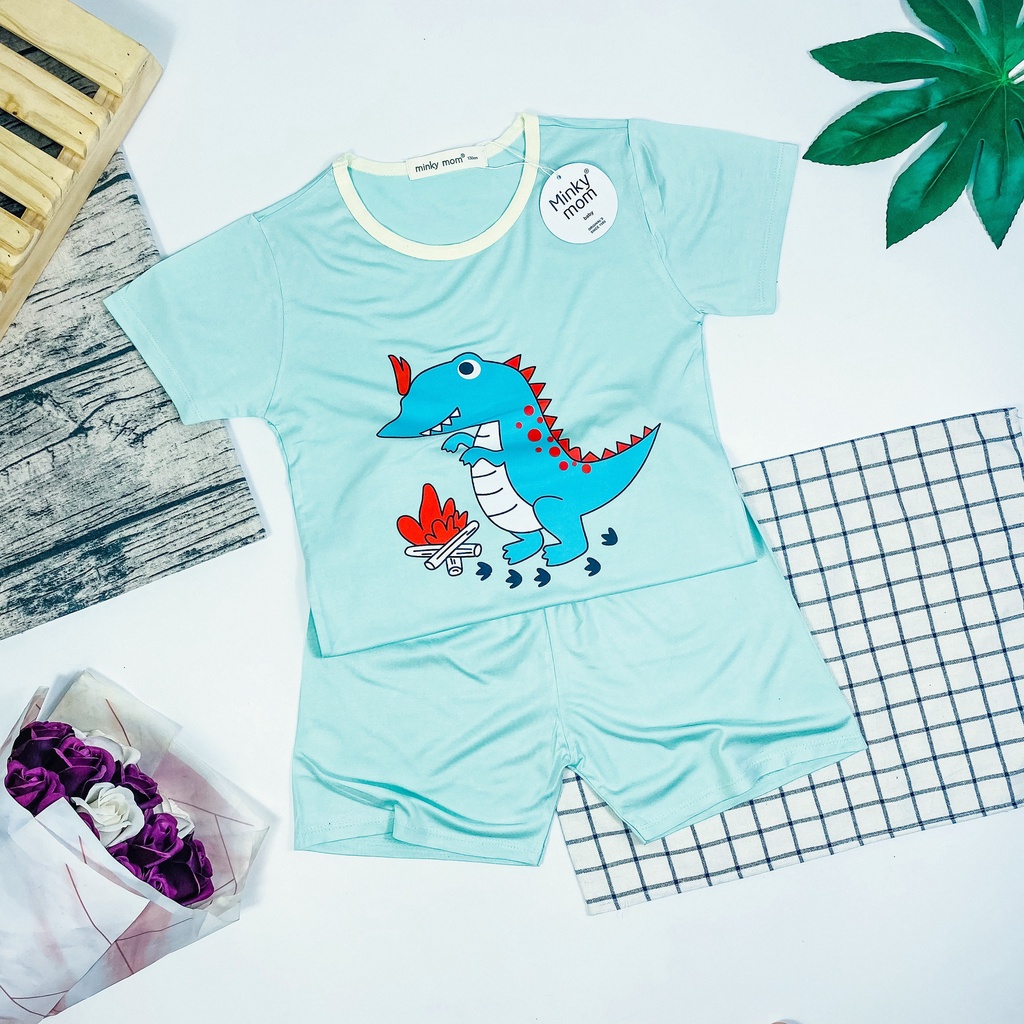 [BÉ 20-30kg] Bộ cộc tay minkymom thun lạnh bé trai bé gái BABYSHARK size BBS
