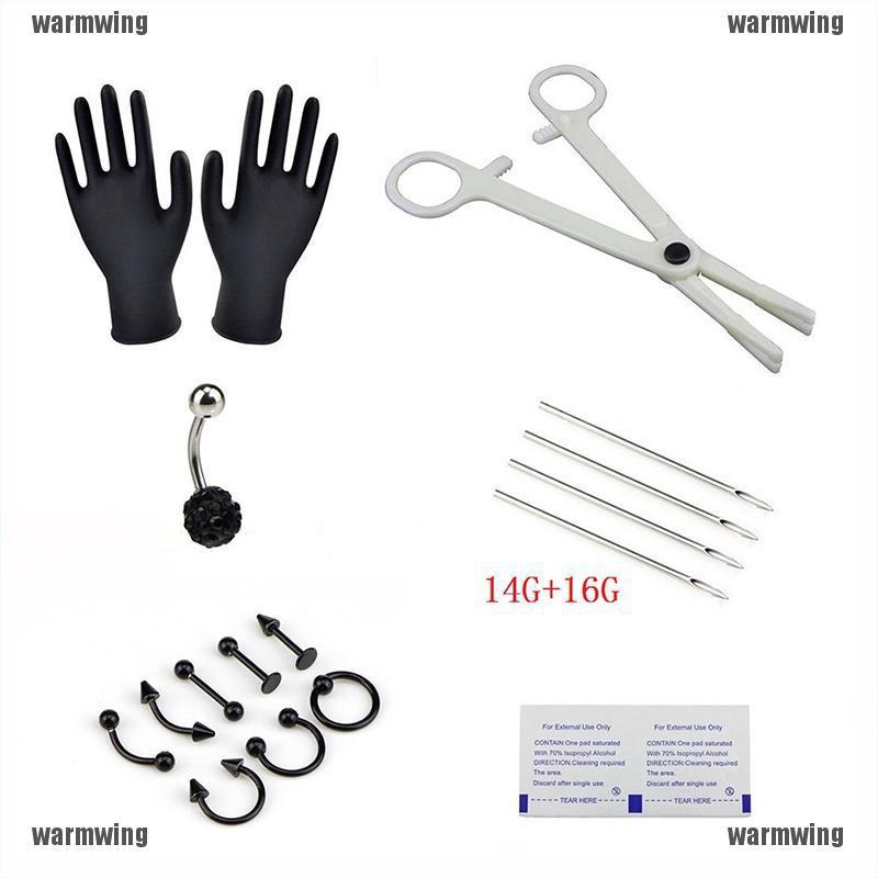 Bộ dụng cụ xỏ khuyên cơ thể 16G và 14G chuyên dụng