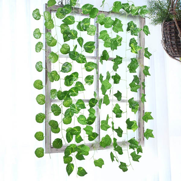 210CM Long artificial plant green lvy leaves/Hanging ivy leaf plants vines/DIY Plant for home garden party decor