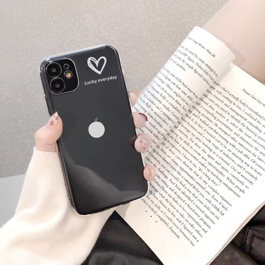 Ốp lưng iphone silicon dẻo trong suốt Tim tí hon dành cho ip 6 đến 14promax - t95