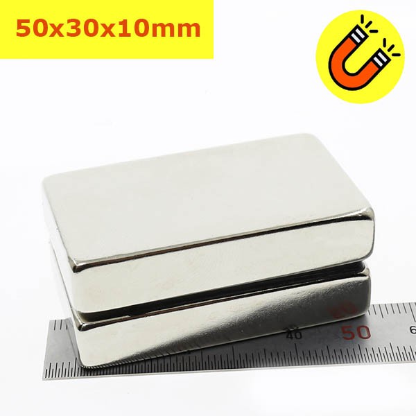 Nam châm đất hiếm 50x25x10mm, 50x30x10mm siêu từ tính N52