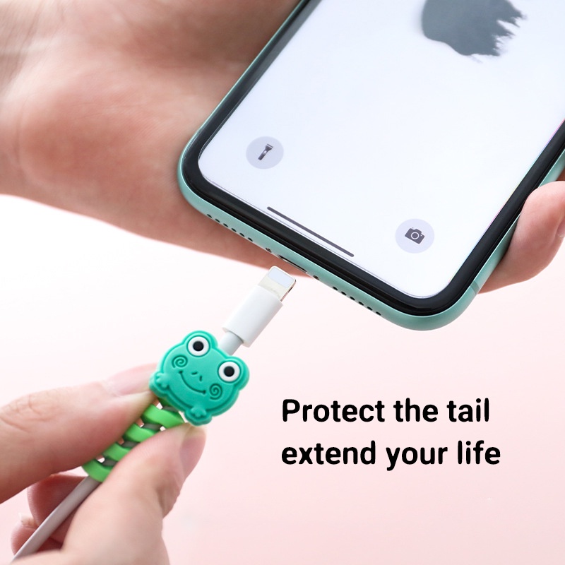 Sẵn Sàng Bộ Sạc Hoạt Hình Đáng Yêu Cáp Giá Đỡ Đường Ống Cáp Dữ Liệu Vỏ Bảo Vệ Dây Cáp Bảo Vệ Tai Nghe