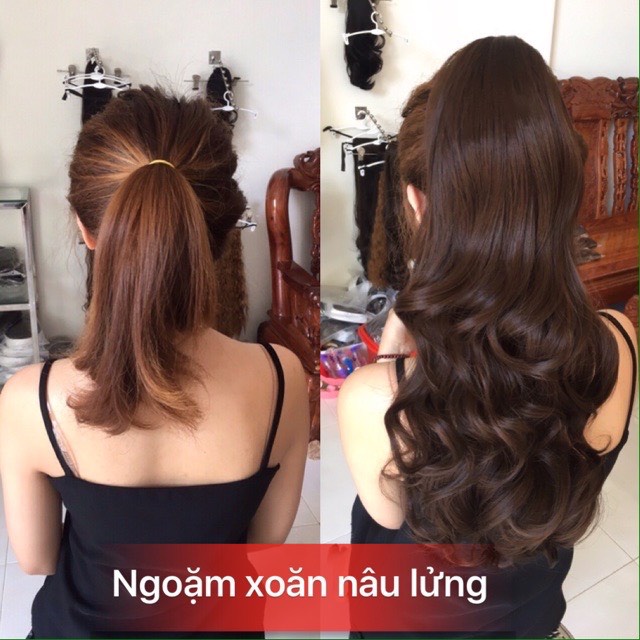 Tóc giả đẹp ❤️FREESHIP❤️ Tóc giả ngoặm xoăn đuôi 60cm