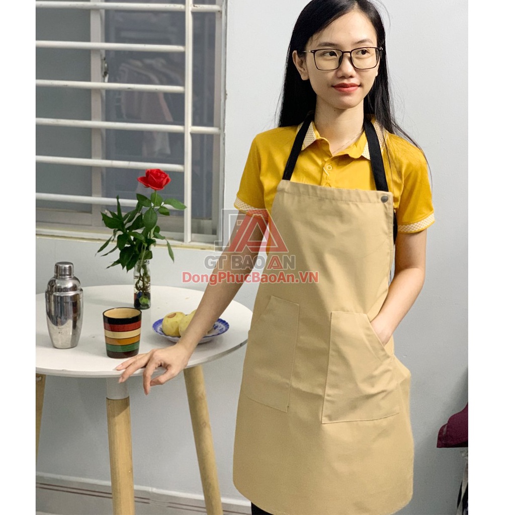 Tạp Dề Nấu Ăn Vải Dù Trượt Nước Đủ Màu Dùng Trong Làm Bếp, Nam/Nữ Phục Vụ