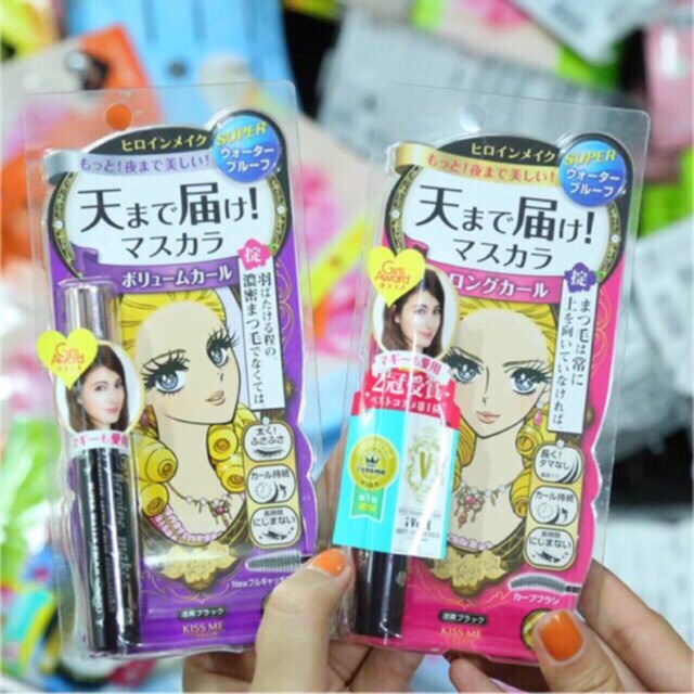Mascara Kiss Me Nhật Bản siêu dài, dày, cong mi - chuốt mi kiss me