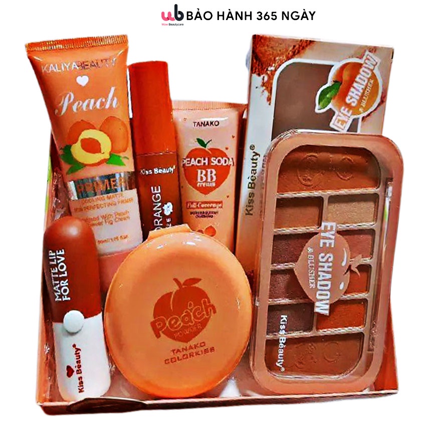 Bộ Trang Điểm 5 Món KissBeauty Đón Tết,Đầy Đủ Các Món Makeup Cho Nàng Xinh Hơn,Từ Son,Phấn Mắt Đến Cọ Đều Có Hết Nè.