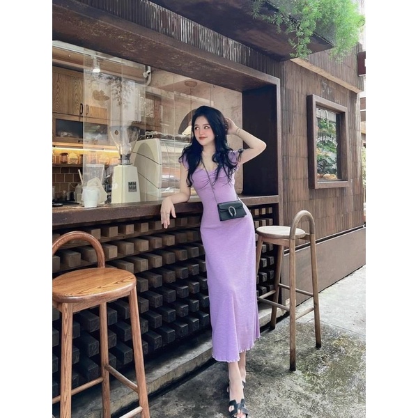 ĐẦM BODY SUÔNG DÁNG DÀI NHÚN NGỰC TRANG PHỤC DẠO PHỐ