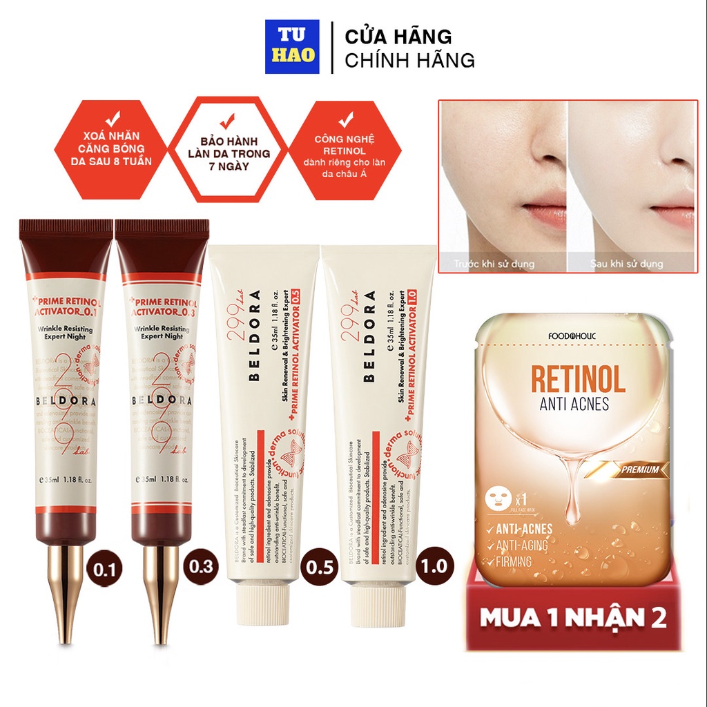 Kem dưỡng Retinol Beldora 299 Prime chống lão hóa, ngăn ngừa nếp nhăn 35ml