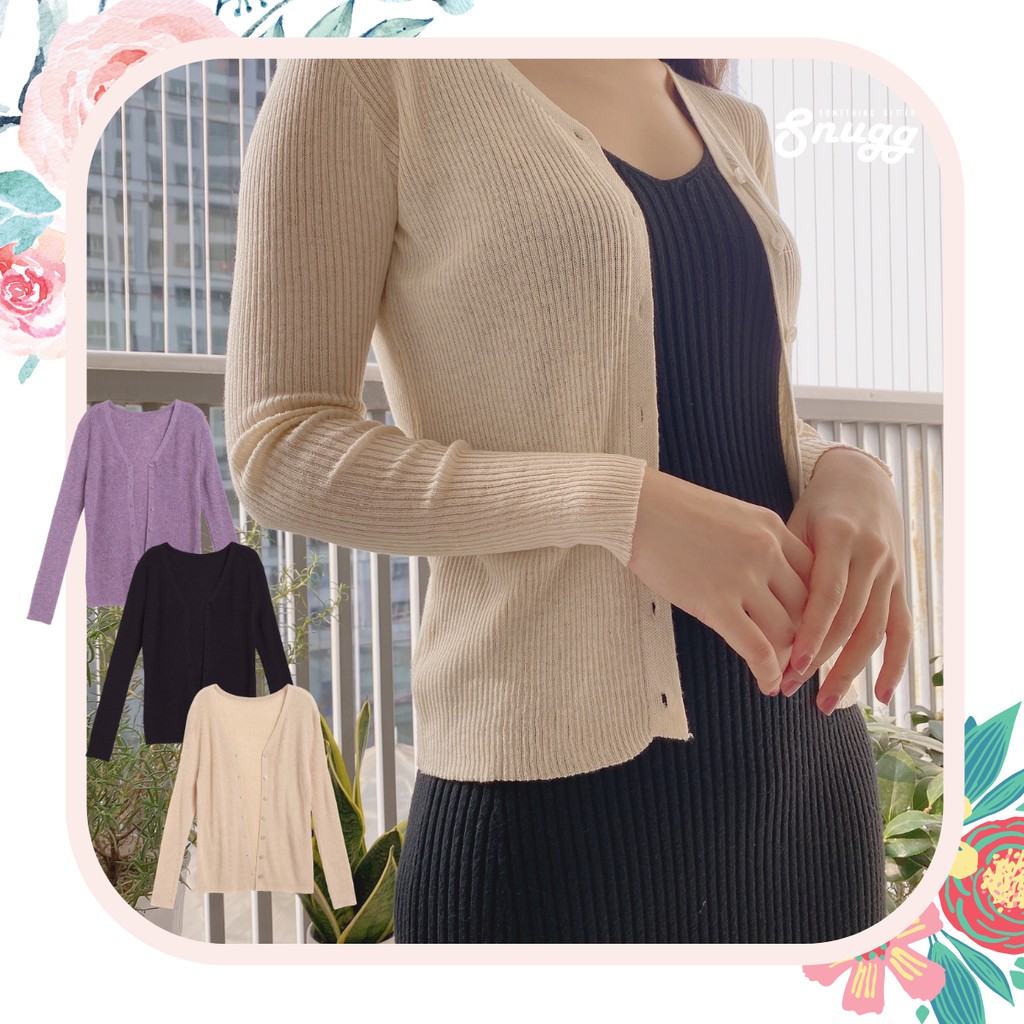 Áo cardigan sơ mi dệt kim 4 mùa -150gr- Snugg | BigBuy360 - bigbuy360.vn