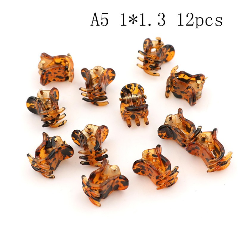 Bộ 12 Kẹp Tóc Nhựa Màu Đen Thiết Kế Nhỏ Gọn Tiện Dụng