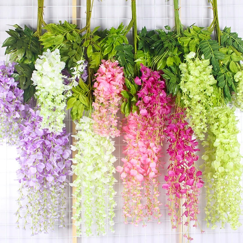 1 Bó Hoa Wisteria Nhân Tạo Dùng Trang Trí Nhà Cửa / Văn Phòng / Khách Sạn / Tiệc Cưới DIY