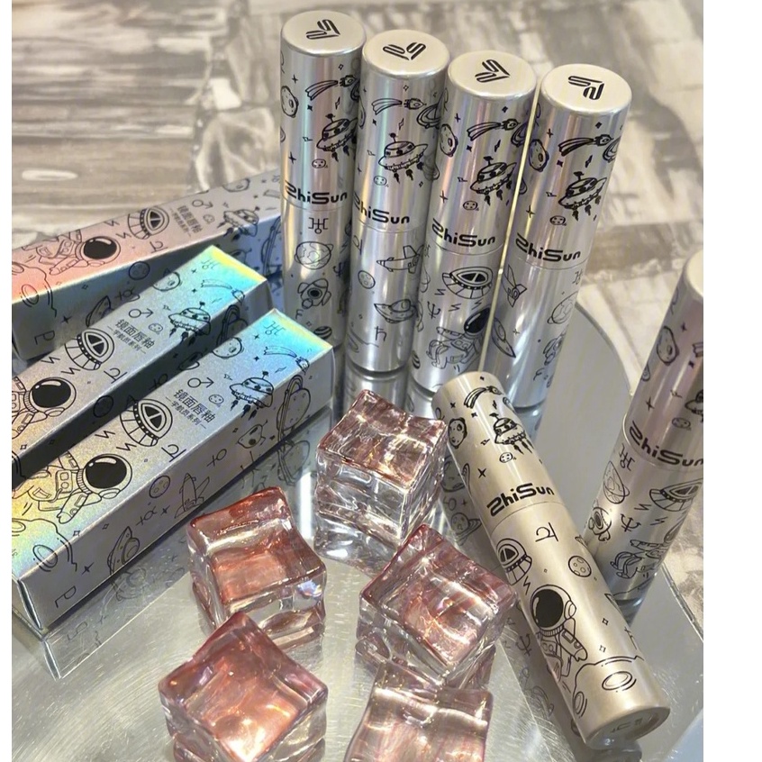 Zhisun Astronaut Lip Glaze Red Brown Neptune Saturn độ ẩm sáng bóng tạo nên chất son lỏng Son bóng