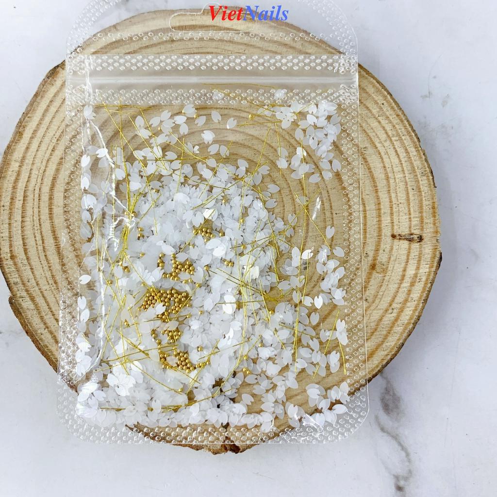 Cánh Hoa Ẩn Nail Trang Trí Móng – Hoa Trắng Trang Trí Ẩn Nail
