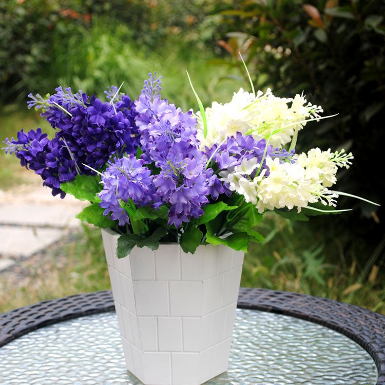 Hoa violet nhân tạo chia 5 nhánh trang trí nhà ở