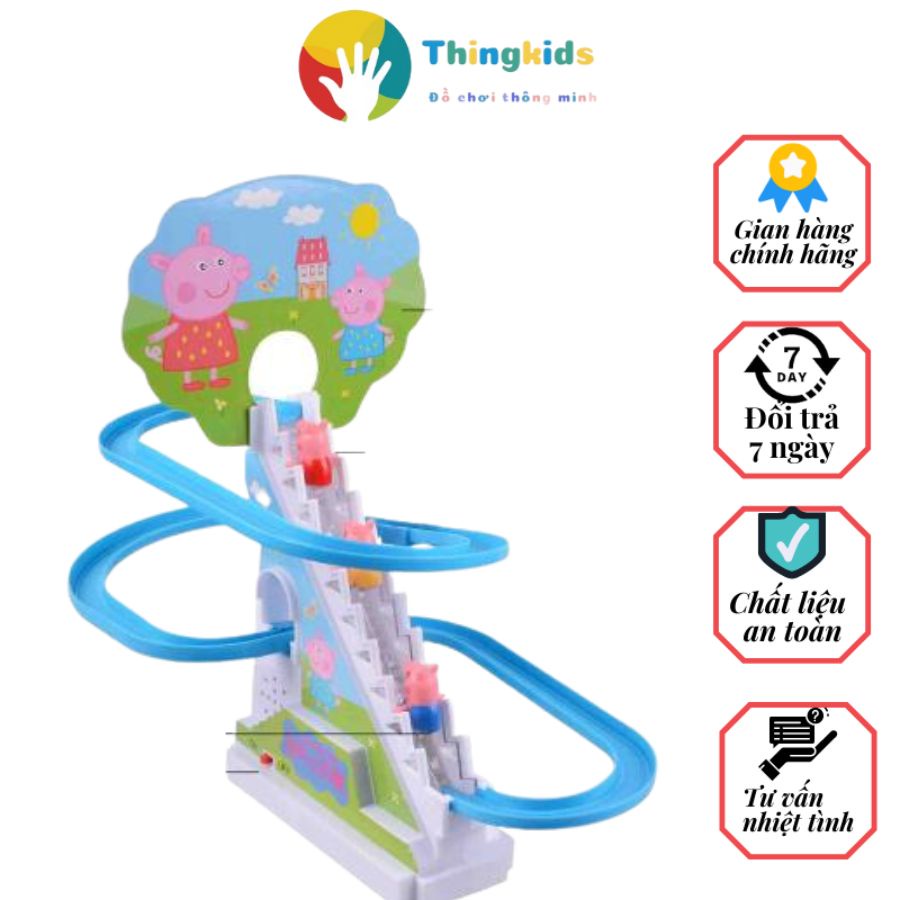 Đồ chơi đường đua poly ô tô leo dốc phát nhạc Thingkids