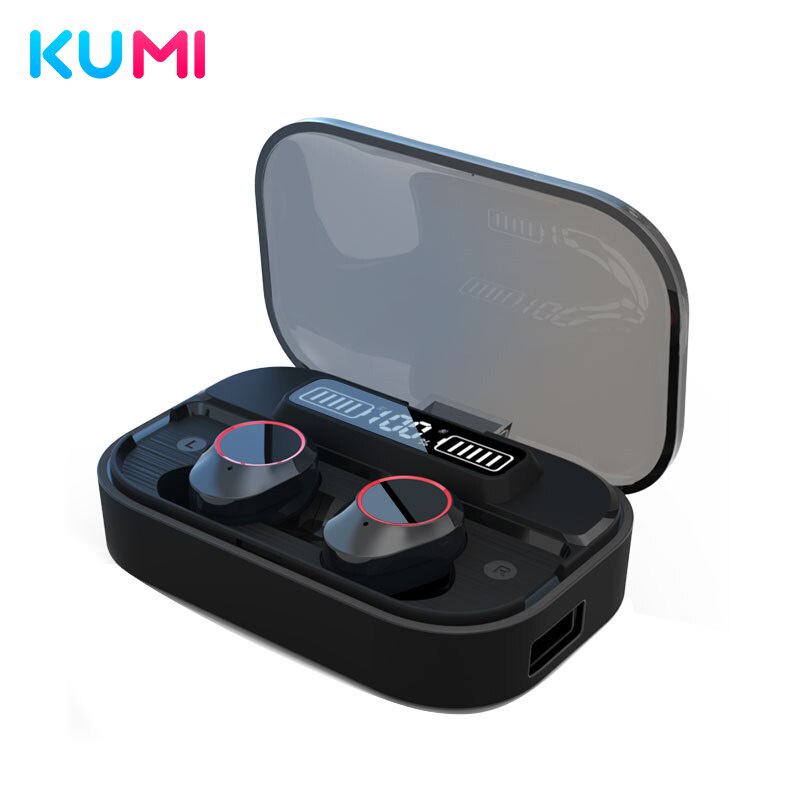 Tai Nghe Bluetooth Không Dây KUMI T9S Pro TWS 2000mAh Chống Nước Có Hộp Sạc Cho iOS Android