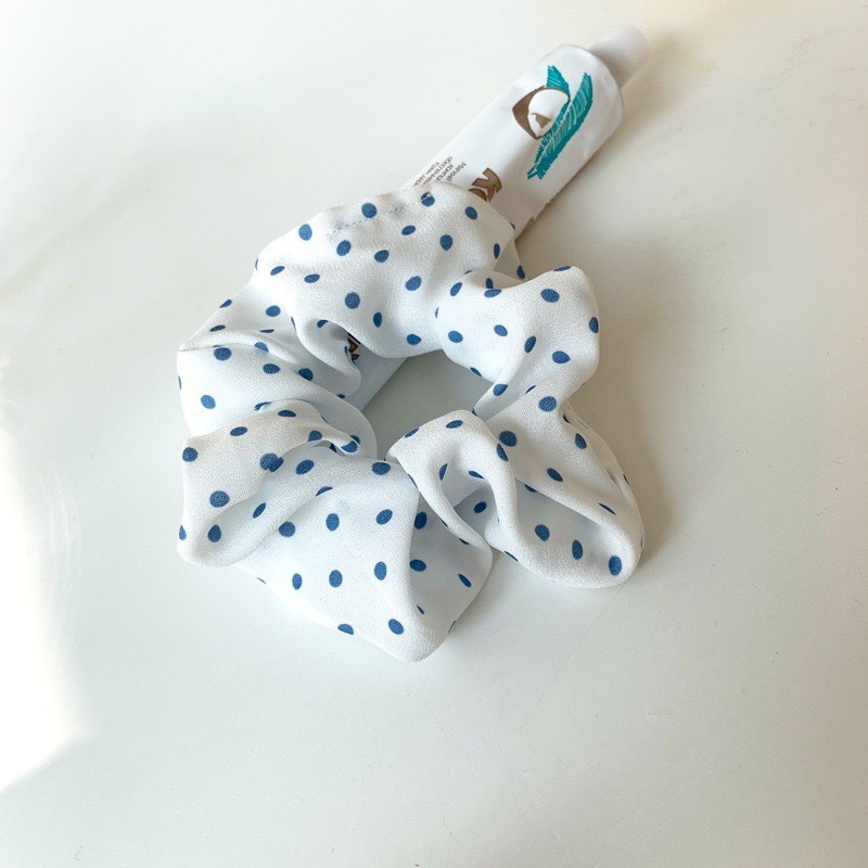 Dây chun buộc tóc Scrunchie màu xanh tươi sáng đáng yêu - S02