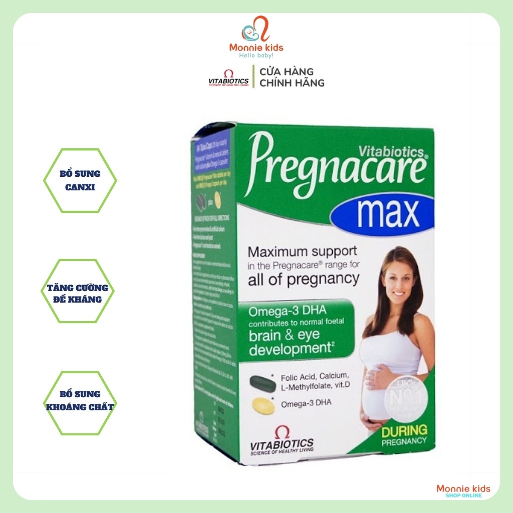 Viên uống Pregnacare Max cho mẹ bầu, viên uống bổ sung vitamin cho mẹ - Monnie Kids